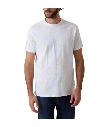 T-shirt Motif/style Logo Répété Homme Blanc Guess