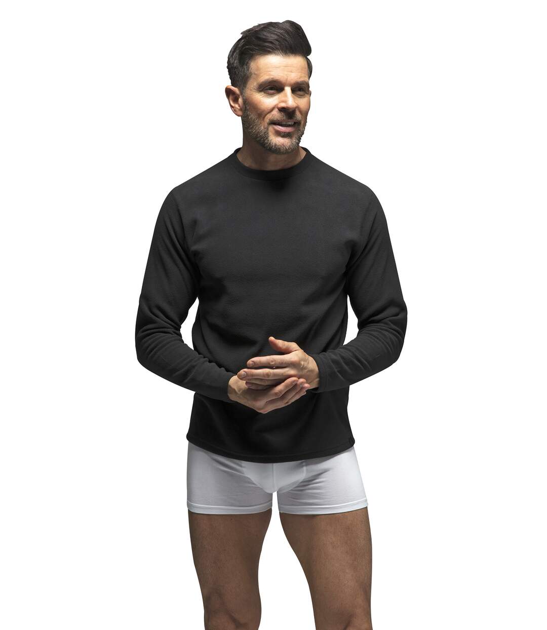 Mens Fleece Lined Base Layer Thermal Long Sleeve Top