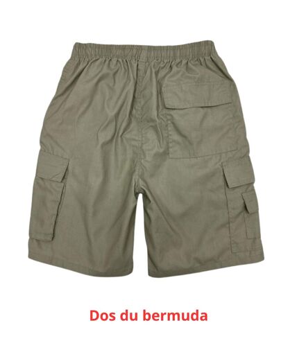 Bermuda homme détente - Multi-poches - Couleur kaki