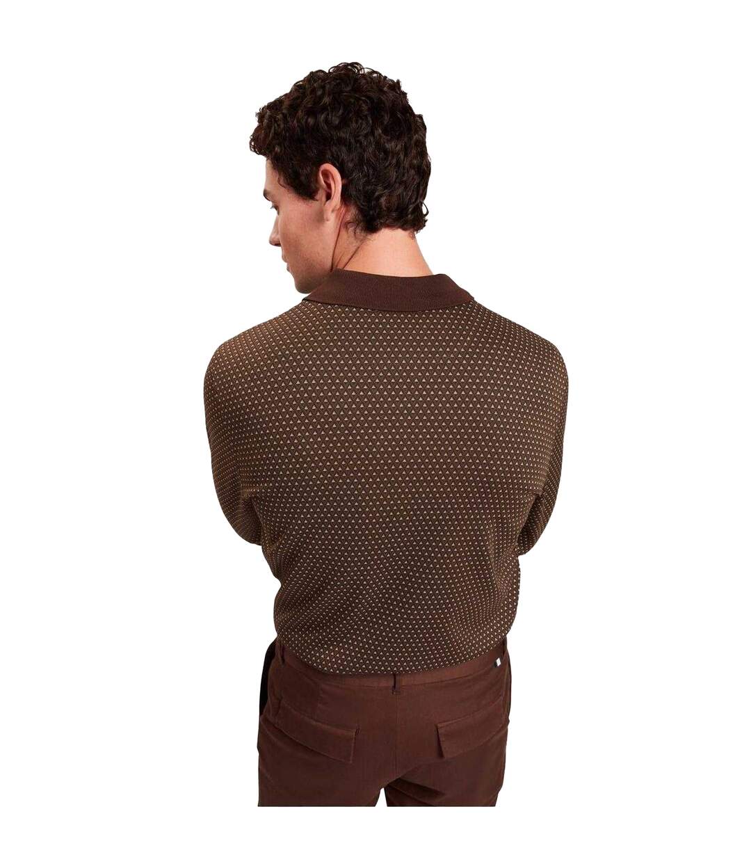 Polo Manches Longues Homme Marron Marron Clair Ted Baker-3