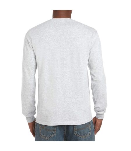 Gildan Unisex Adult Ultra Plain Cotton Long-Sleeved T-Shirt (Ash)