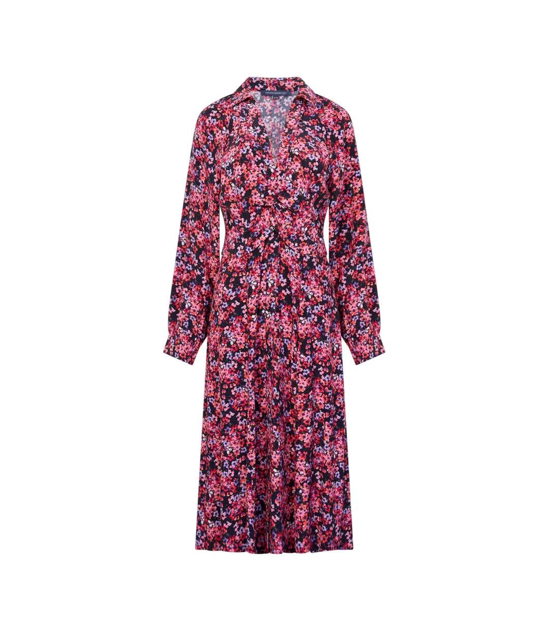 Womens/ladies A-line Midi Dress Black Pink French Connection-2