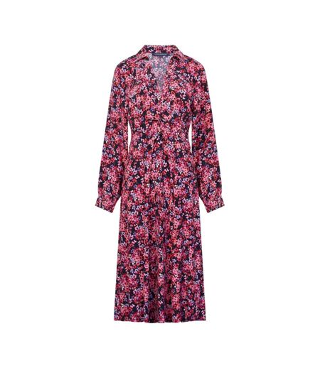Womens/ladies A-line Midi Dress Black Pink French Connection