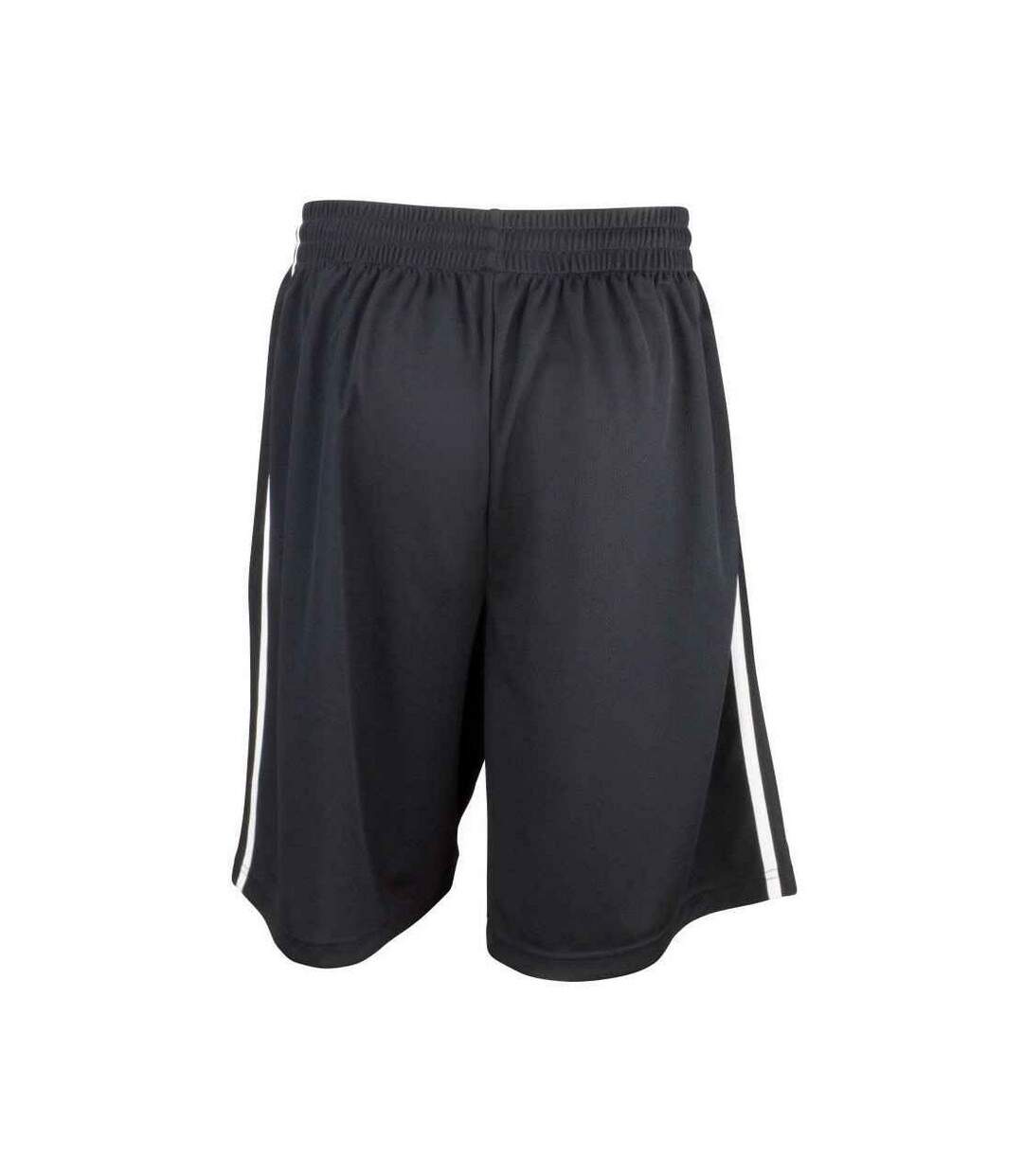 Mens Quick Dry Basketball Shorts Black White Spiro-2