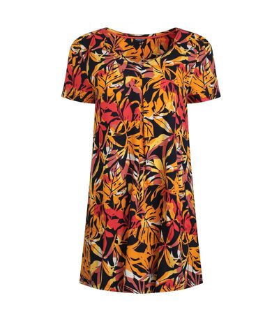Womens/ladies nuri printed eco liva tunic caramel Weird Fish