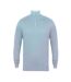 Pull Zippé 1/4 À Manches Longues Homme Gris Clair Chiné Henbury-1