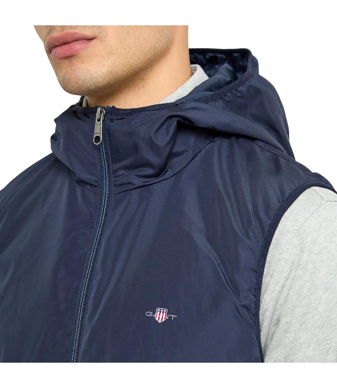 Mens Sleeveless Gilet Blue Gant-4