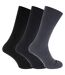 Mens Big Foot Non Elastic Diabetic Socks (3 Pairs) (Shades Of Blue) - UTMB385-1