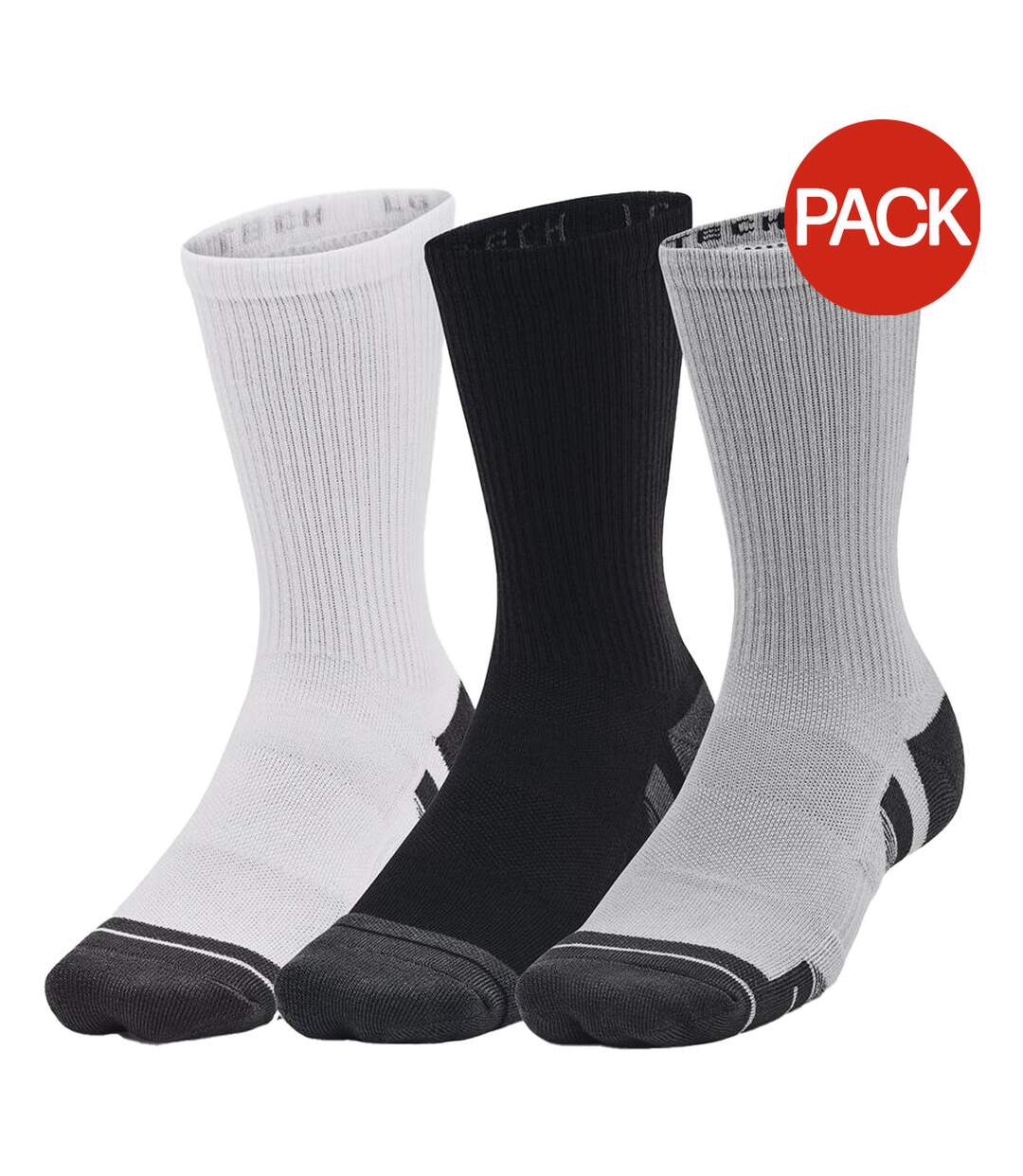 Chaussettes Performance Tech Homme Blanc Noir Gris Under Armour-1