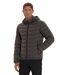 Doudoune homme manches longues hiver avec capuche amovible - Gris foncé, style casual et confort optimal-1