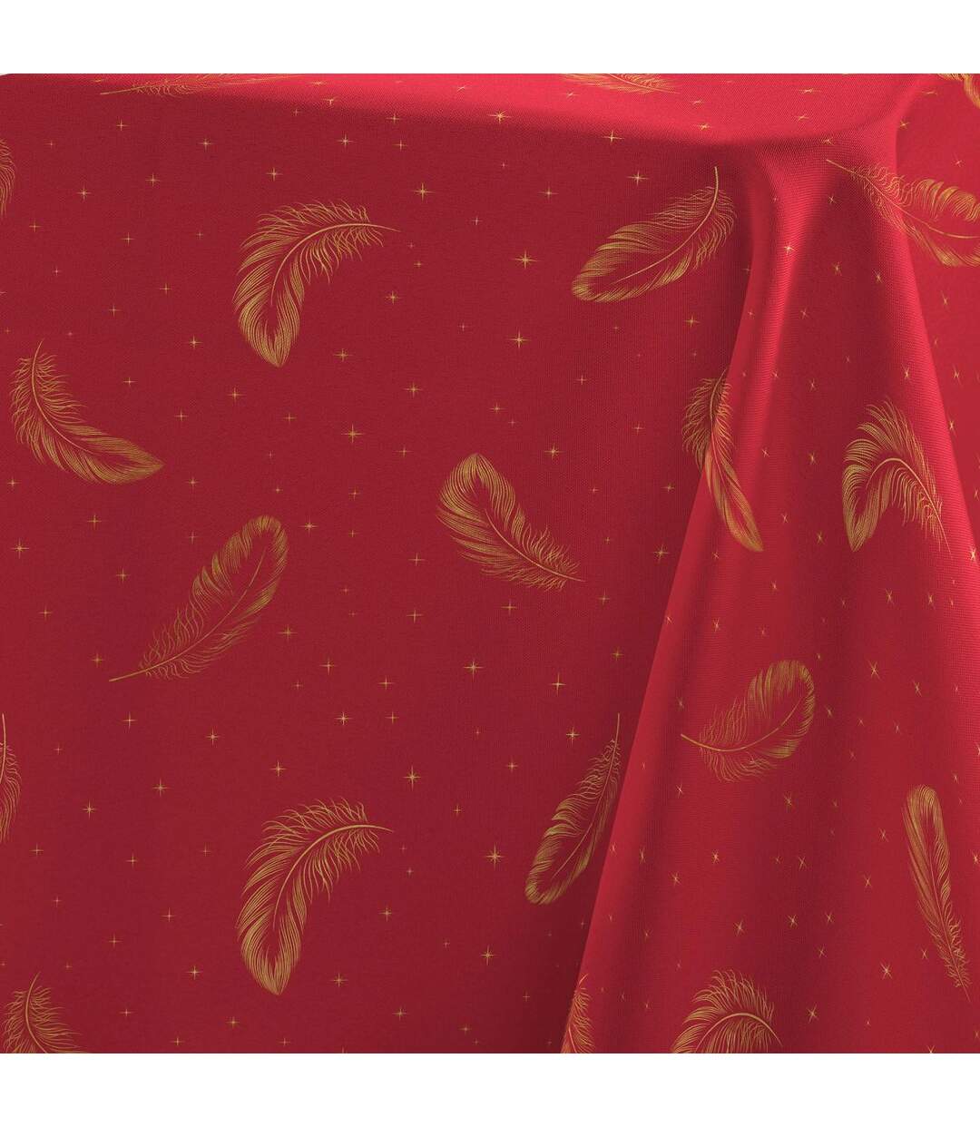 Nappe Imprimé Métallisé Adora 140x240cm Rouge & Or-2