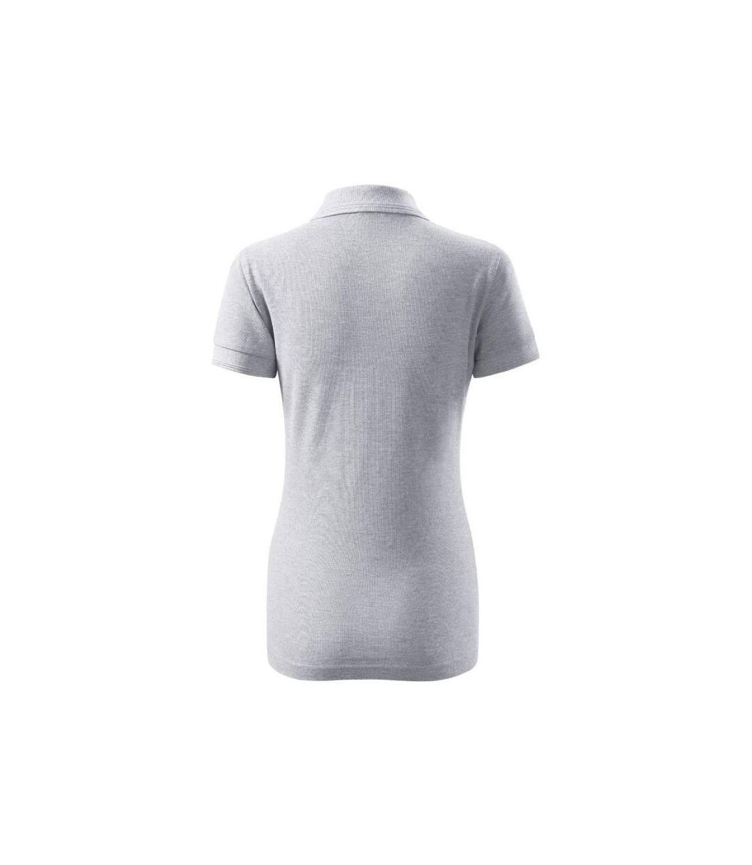 Womens/ladies Pique Polo Shirt Light Grey Malfini-3