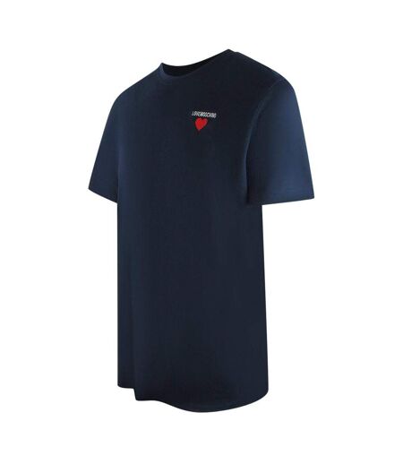 Mens Heart Logo T-shirt Navy Blue Love Moschino