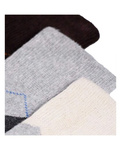 Chaussettes Motif/style Losange Homme Marron Noir Blanc Soxy