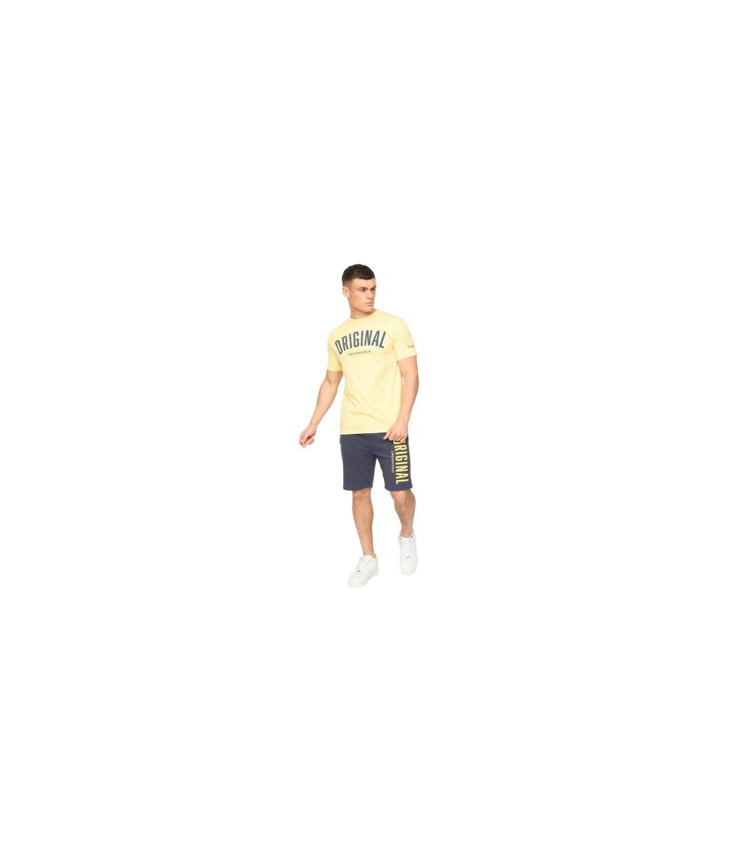Mens Kensby T-shirt Yellow Crosshatch-1
