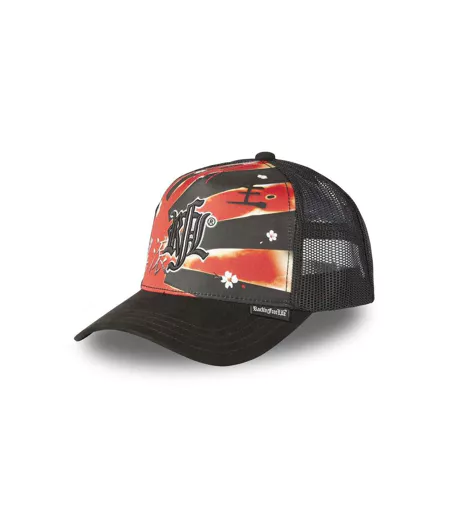 Casquette trucker imprimée avec filet Japanese Rock Rock'n Free Life