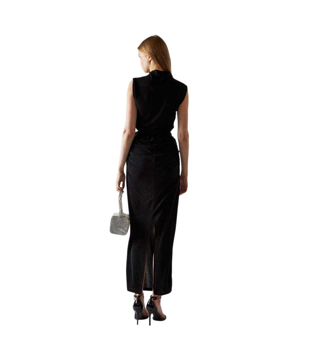 Jupe Mi-longue Motif/style Paillettes Femme Noir Glamorous-2