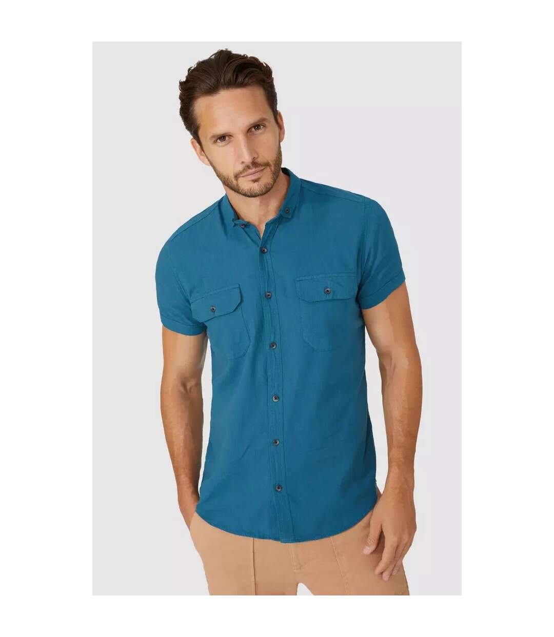 Chemise homme bleu marine Mantaray-4