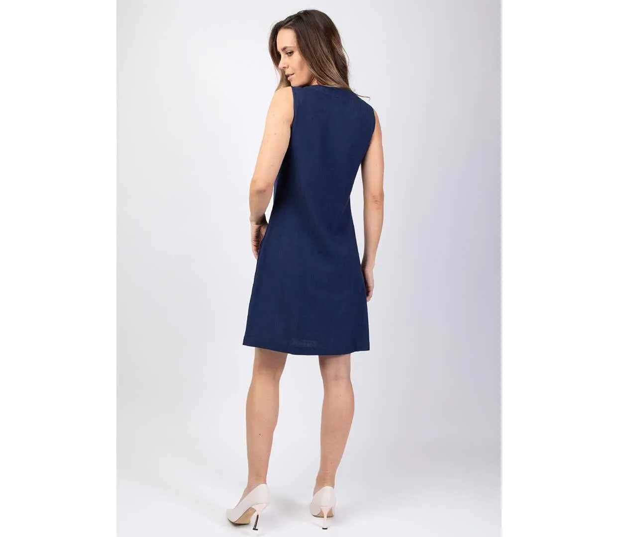 Robe courte en coton mélangé ONDINE coupe droite Coton Du Monde-4
