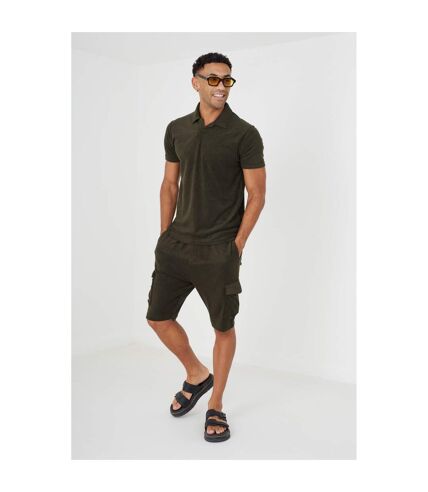 Brave Soul Mens Erikson Cargo Shorts (Khaki Green) - UTUT1867