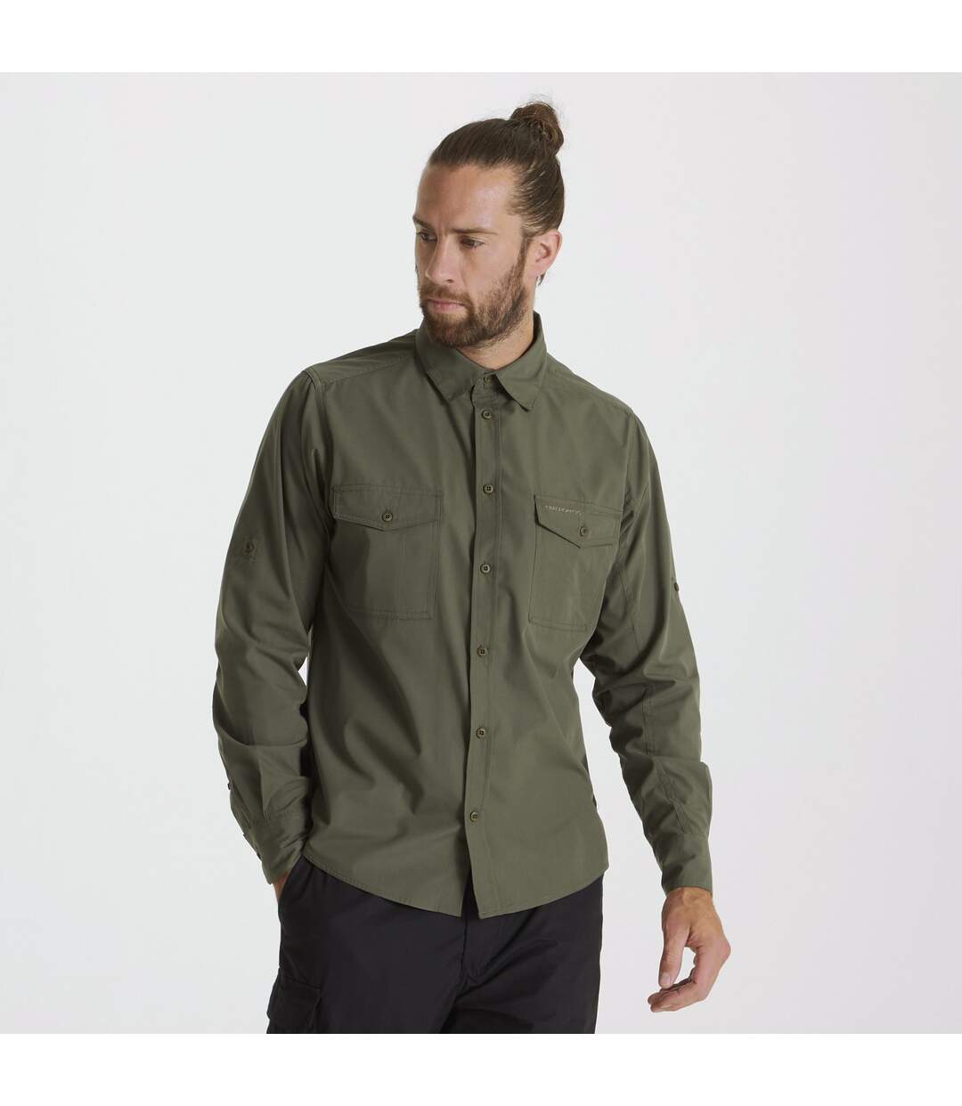 Mens Expert Kiwi Long-sleeved Shirt Cedar Green Craghoppers-1