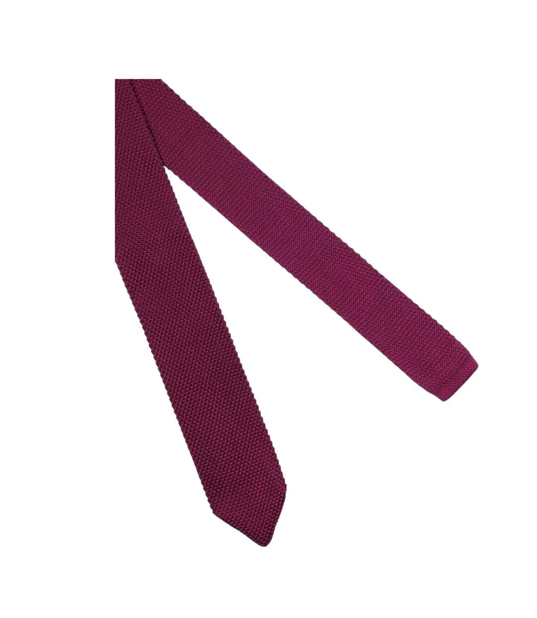 Jagger Knitted Polyester Tie One Size Burgundy Twisted Tailor-3
