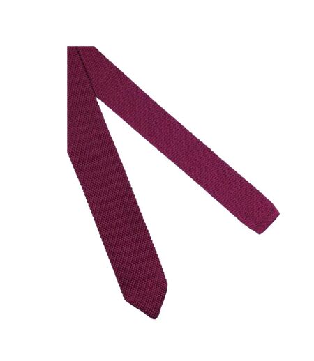 Jagger Knitted Polyester Tie One Size Burgundy Twisted Tailor