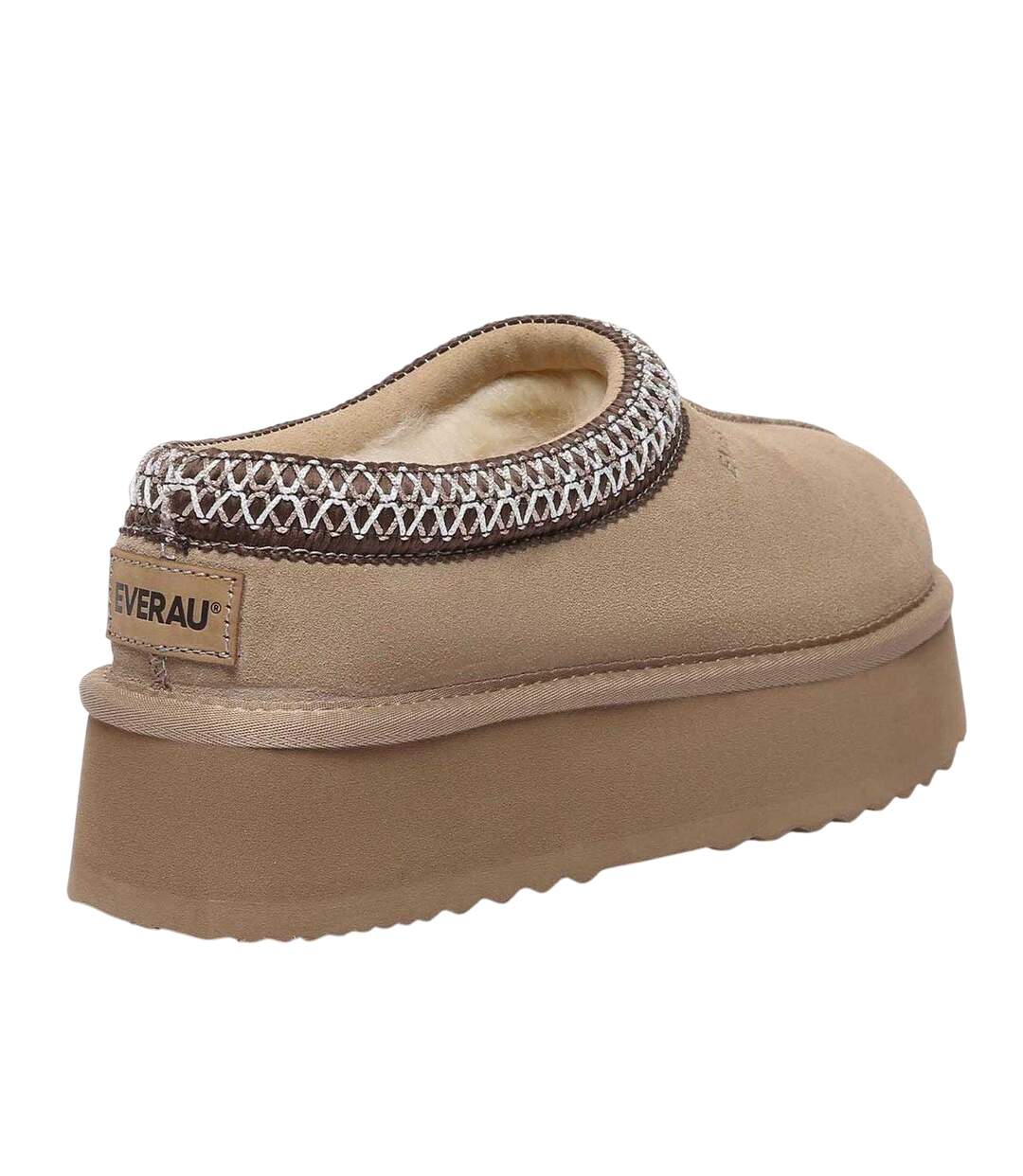 Womens/ladies Wonga Cow Suede Platform Slippers Sand EverAu-2