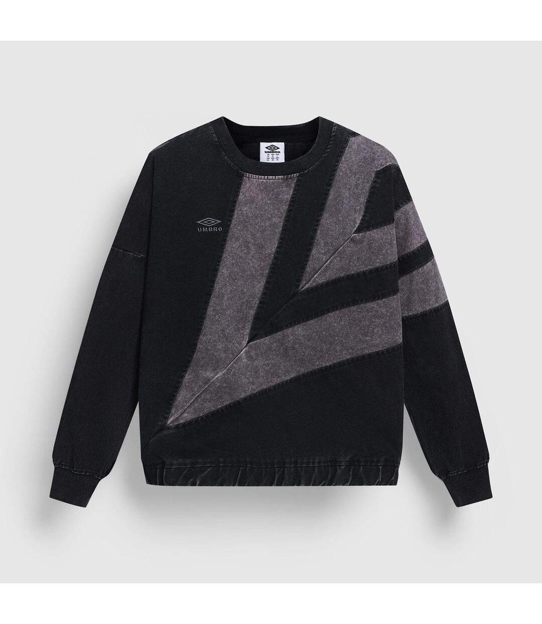 Mens Diamond Drill Washed Sweatshirt Black Volcanic Ash Umbro-1