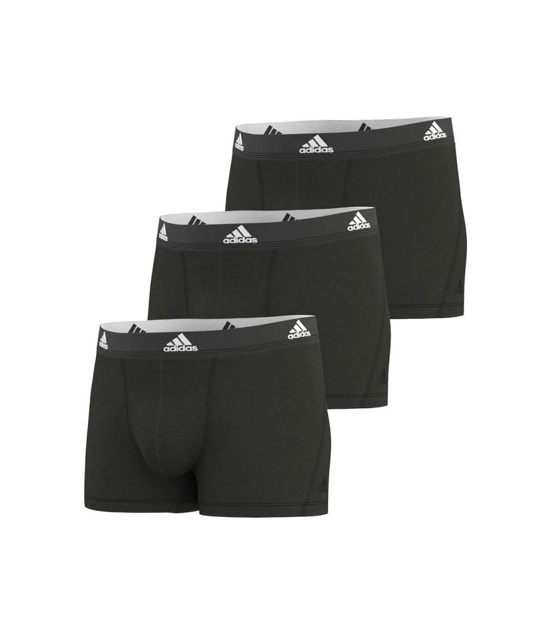 ADIDAS Lot de 3 Boxers Homme Coton ACTIVE FLEX3 Noir-1