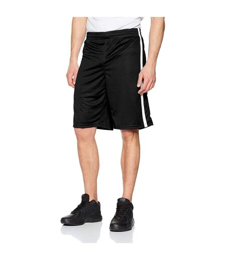 Spiro Mens Quick Dry Basketball Shorts (Black / White) - UTRW4779
