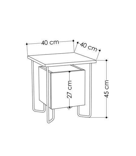 Table de chevet design Acres - L. 40 x H. 45 cm - Marron mocca