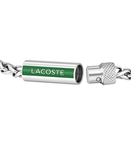 Mens Spelt Stainless Steel Braided Bracelet One Size Silver Lacoste