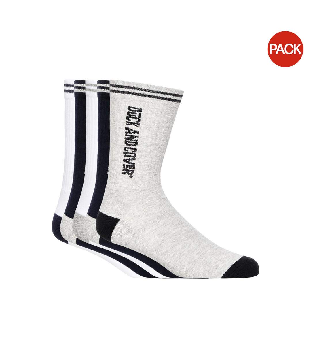 Chaussettes de sport juble homme blanc / gris / noir Duck and Cover-1