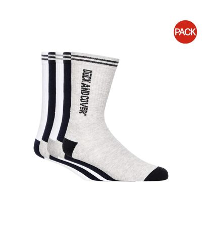 Pack of 5  Mens juble sports socks  white/grey/black Duck and Cover