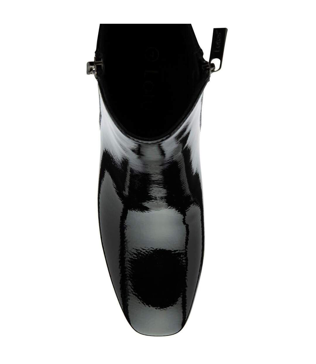 Womens/ladies Furiosa Block Heel Ankle Boots Black Patent Lotus Shoes-3