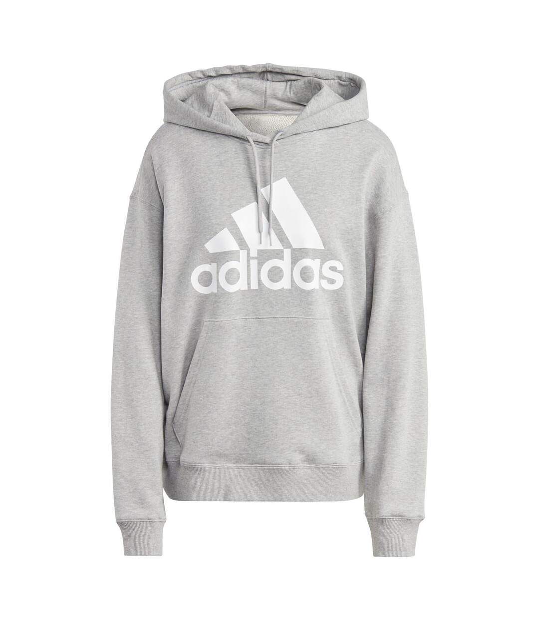 Sweat À Capuche Avec Cordons Badge Of Sport Femme Gris Chiné Chiné Adidas-1