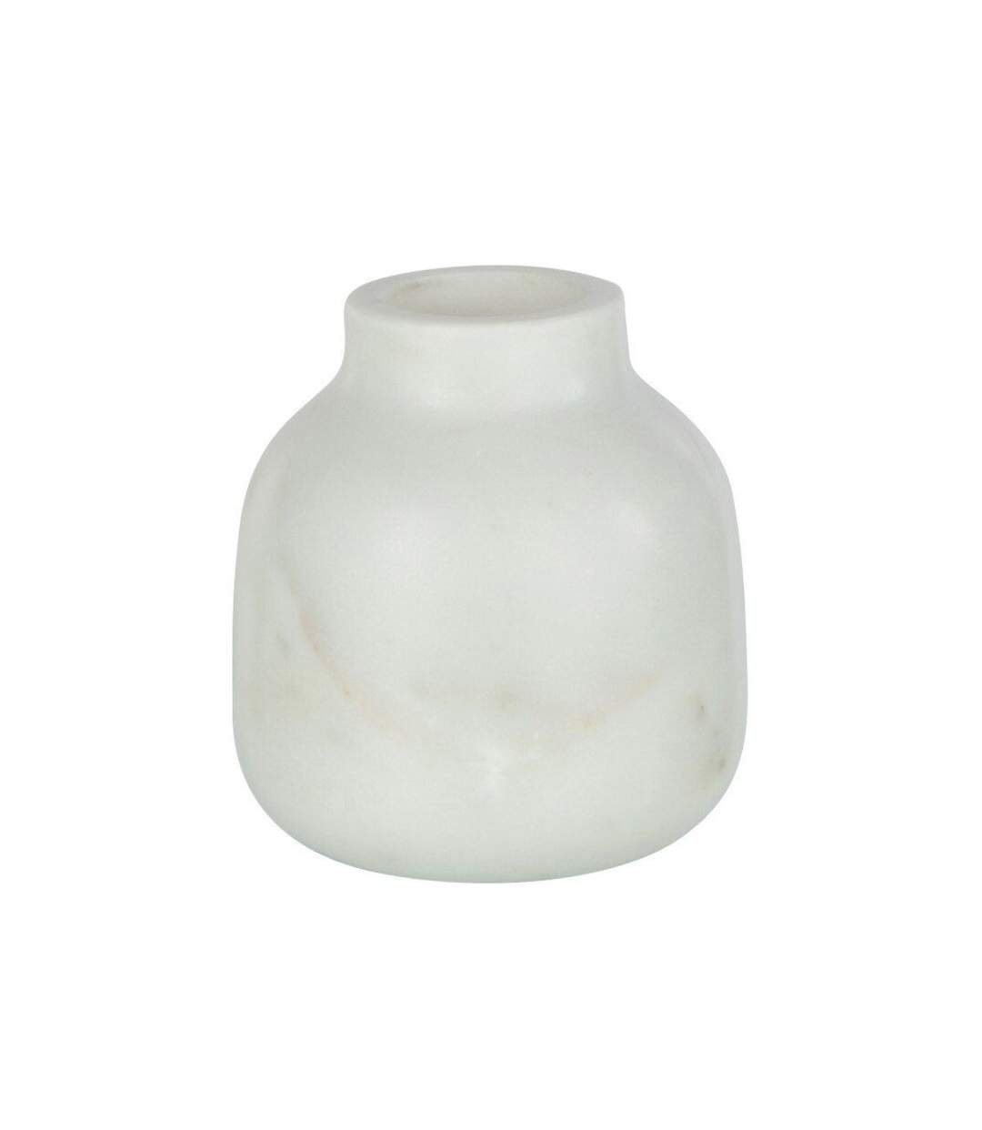 Vase Bouteille Déco Marbre 10cm Blanc-2