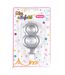 Bougie d'Anniversaire Chiffre 8 7cm Argent-2
