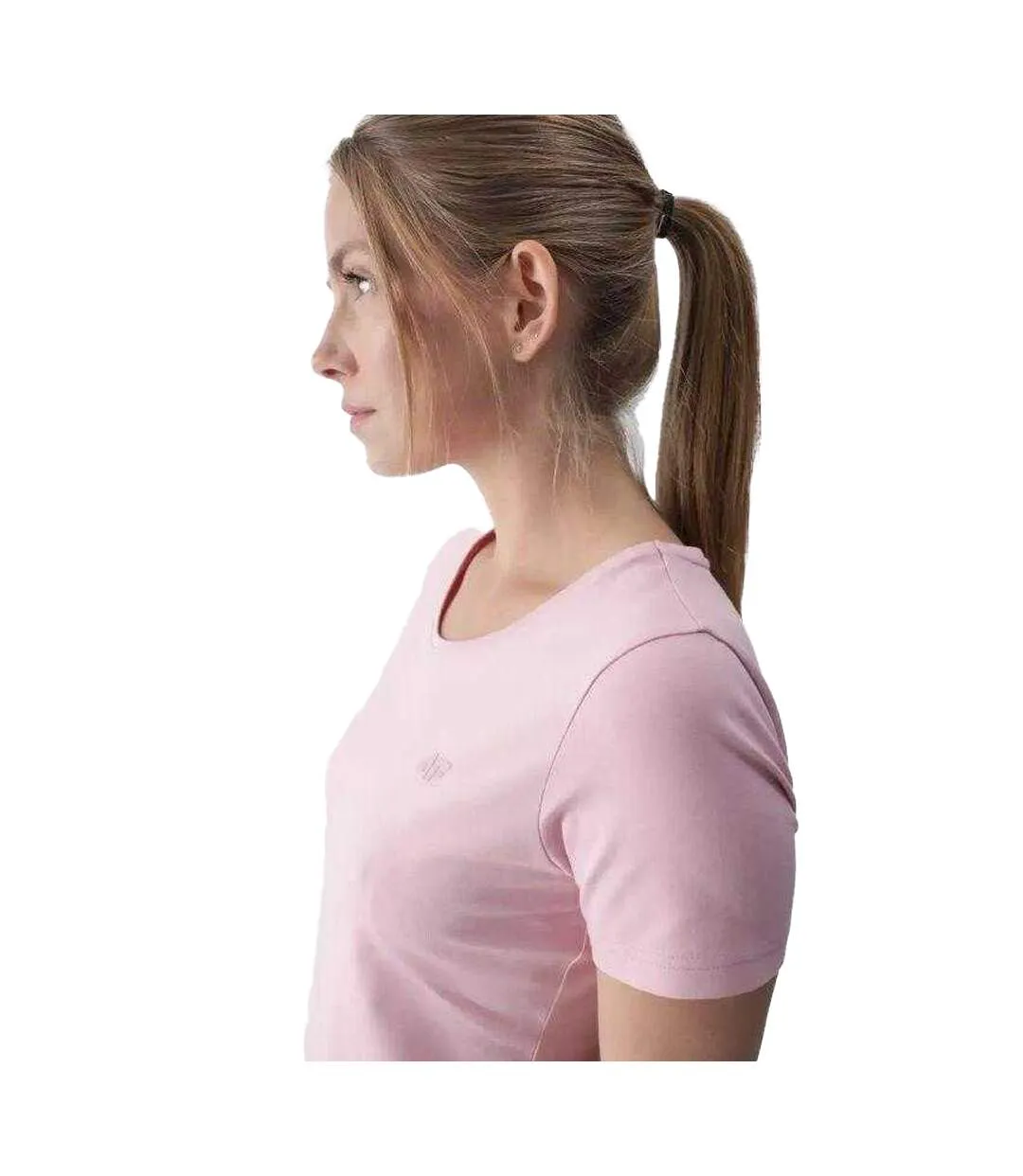Womens/ladies Cotton Slim T-shirt Pink 4F-3