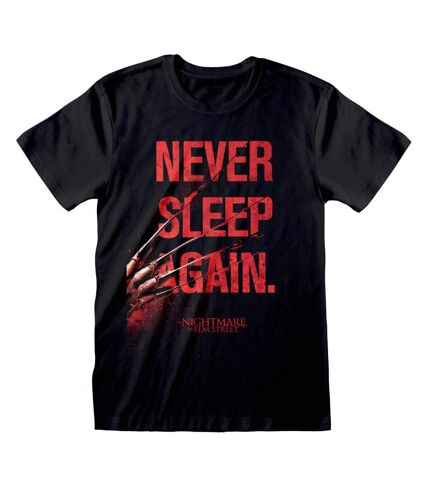 Nightmare On Elm Street - T-shirt NEVER SLEEP AGAIN - Adulte (Noir / Rouge) - UTHE1388