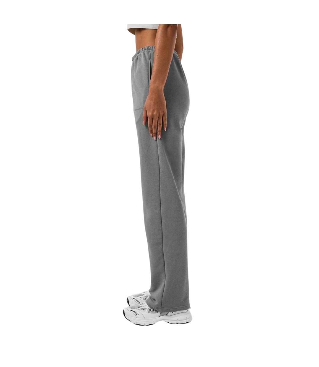 Womens/ladies Embroidered Logo Wide Leg Sweatpants Wolf Grey Sisters And Seekers-4