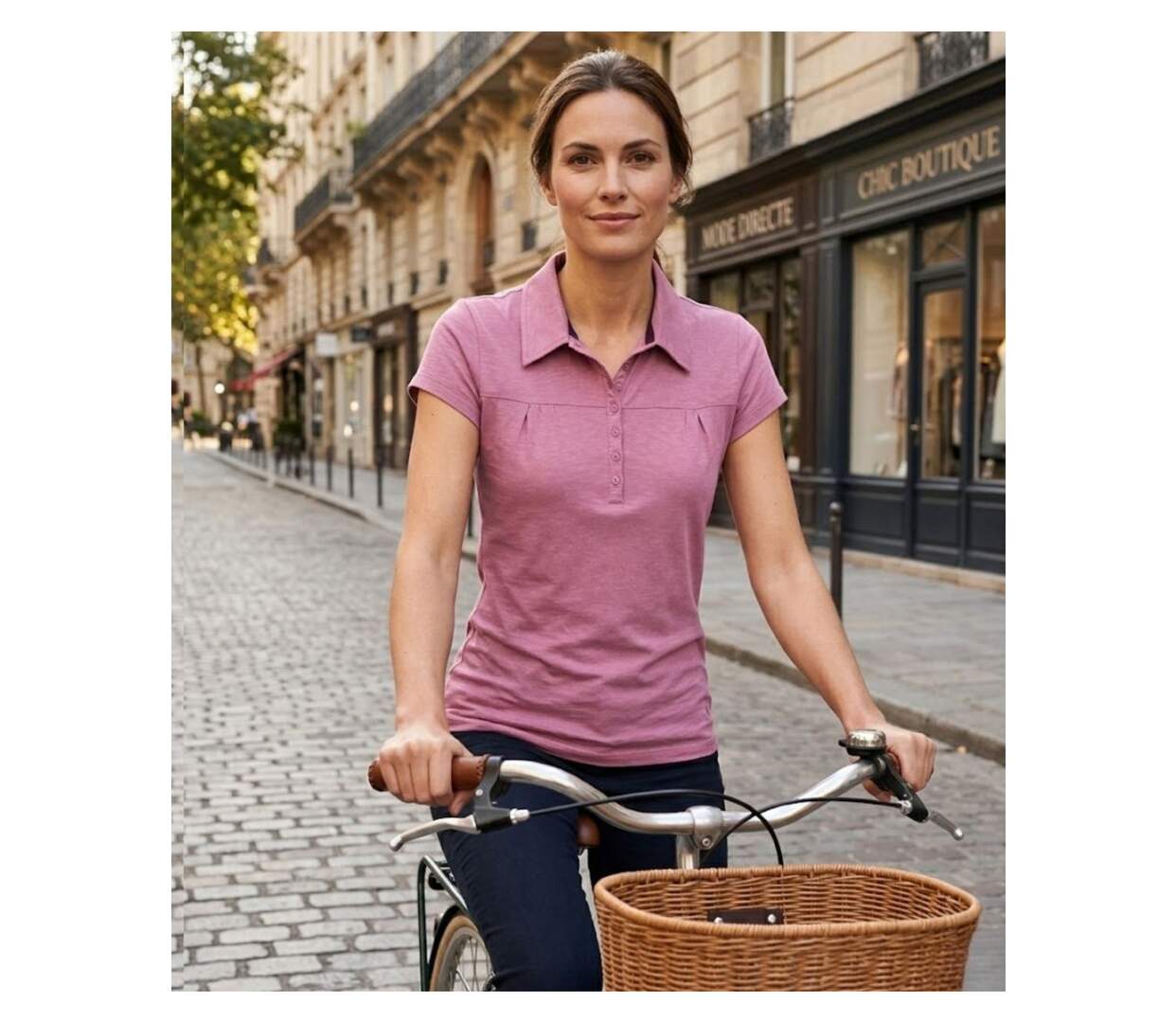 Polo MAYFLOWER DUSTY4 mauve à fronces : l'élégance féminine en pur coton-5