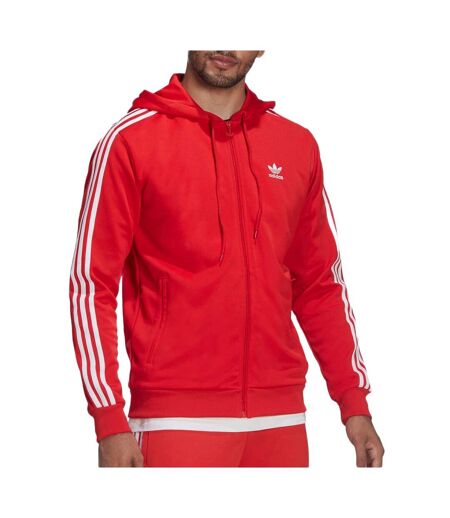 Sweat Zippé Rouge Homme Adidas HB9513
