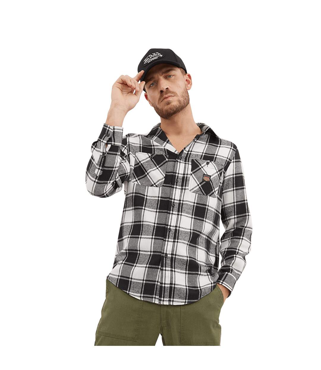 Chemise plaid avec poche Jack Vondutch-1