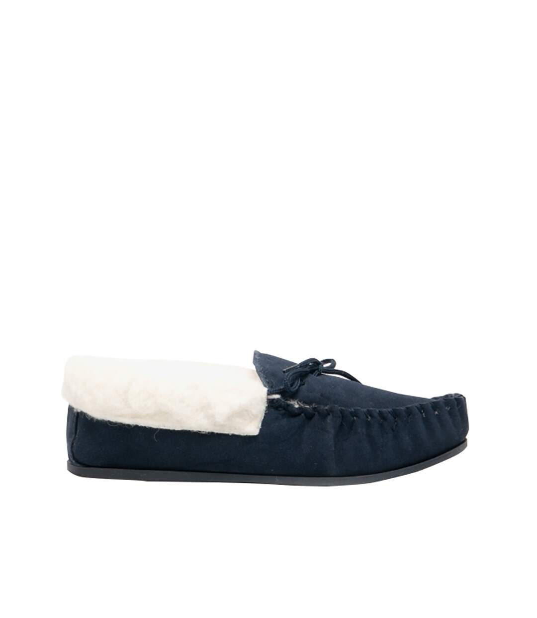 Emily chaussons style mocassins femme bleu marine Mokkers