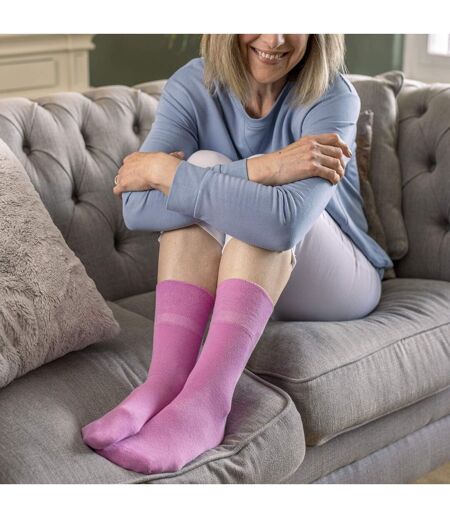 6 Pack Ladies Non Elastic Cotton Diabetic Socks with Seamless Toe