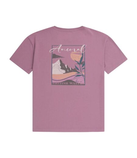 Womens/ladies Leena Organic Cotton Boxy T-shirt Grape Animal