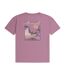 Womens/ladies Leena Organic Cotton Boxy T-shirt Grape Animal-2