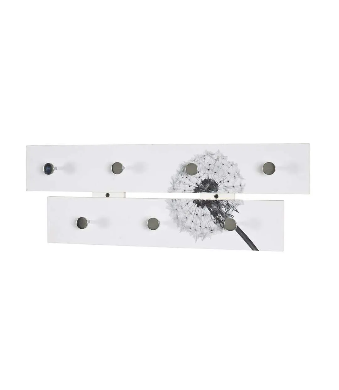 Patère Murale 2 niveaux Fleur de Pissenlit 60cm Blanc-1